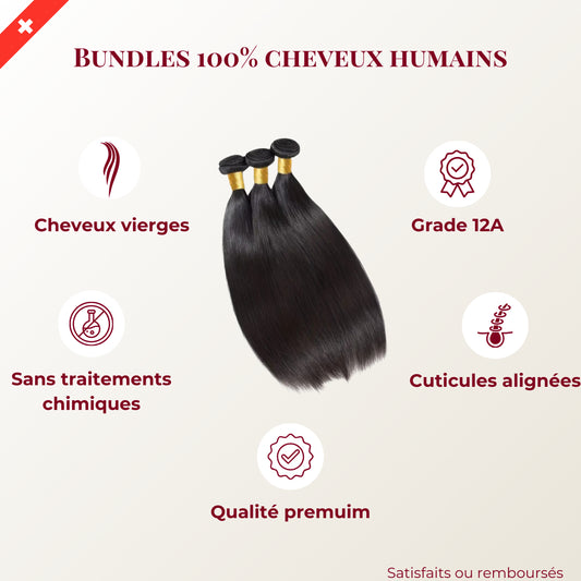 Tissage lisse - Straight – Cheveux Vierge Luxe – Qualité Premium